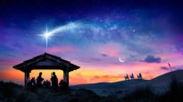 Nativity Of Jesus – Scene With The Holy Family With Comet At Sunrise